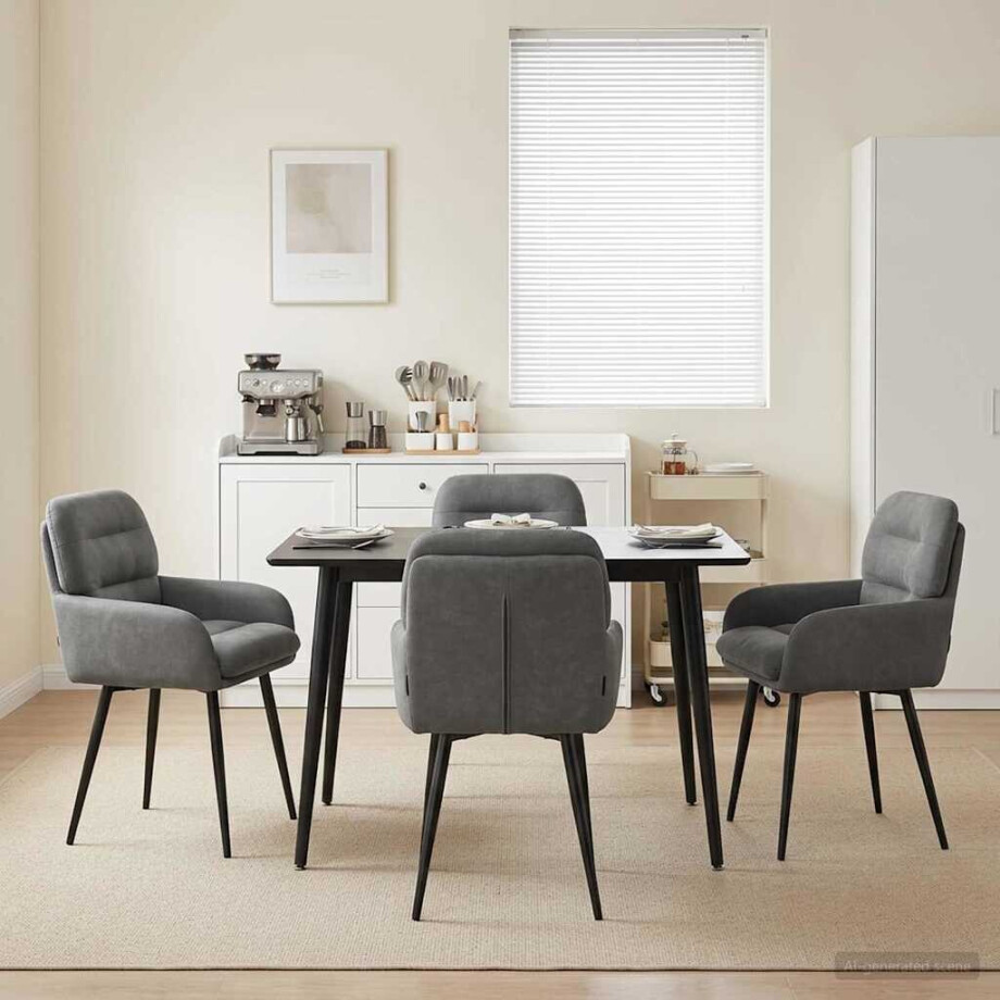 vidaXL Eettafelstoelen 4 pcs fluweel Donkergrijs 59 x 59,5 x 90 cm vidaXL Eettafelstoelen 4 pcs fluweel Donkergrijs 59 x 59,5 x 90 cm afbeelding 1