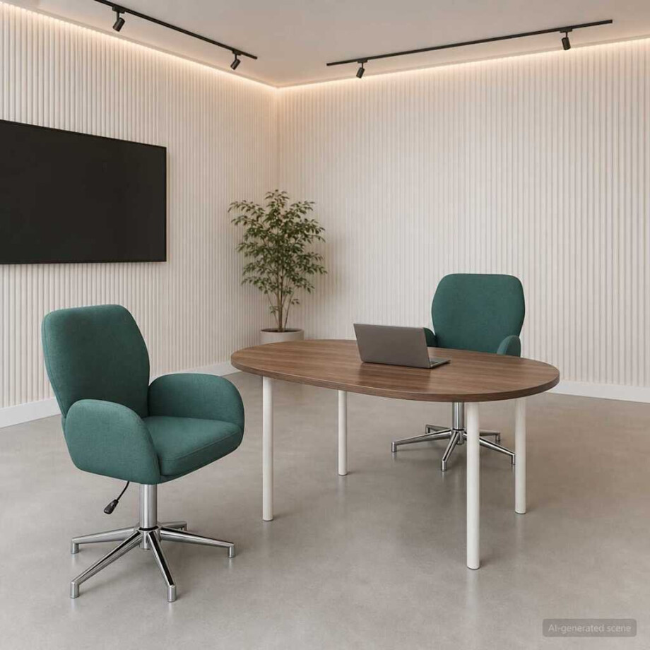 vidaXL Draaiende Bureaustoelen 2 st 54 x 58 x 90 cm Donkergroen Stof afbeelding 1