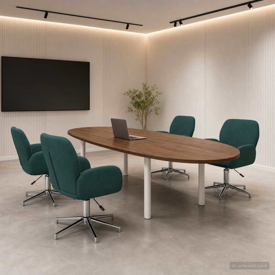vidaXL Draaiende Bureaustoelen 4 st 54 x 58 x 90 cm Donkergroen Stof afbeelding 1