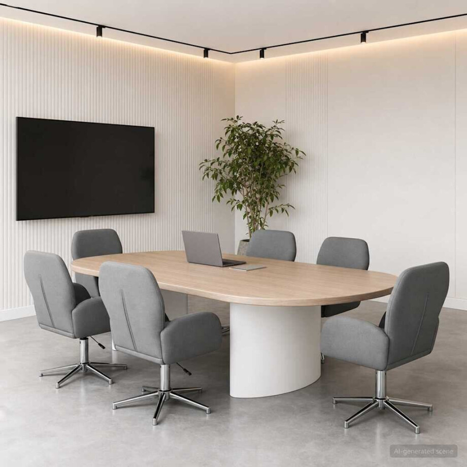 vidaXL Draaiende Bureaustoelen 6 st 54 x 58 x 90 cm Donkergrijs Stof afbeelding 1
