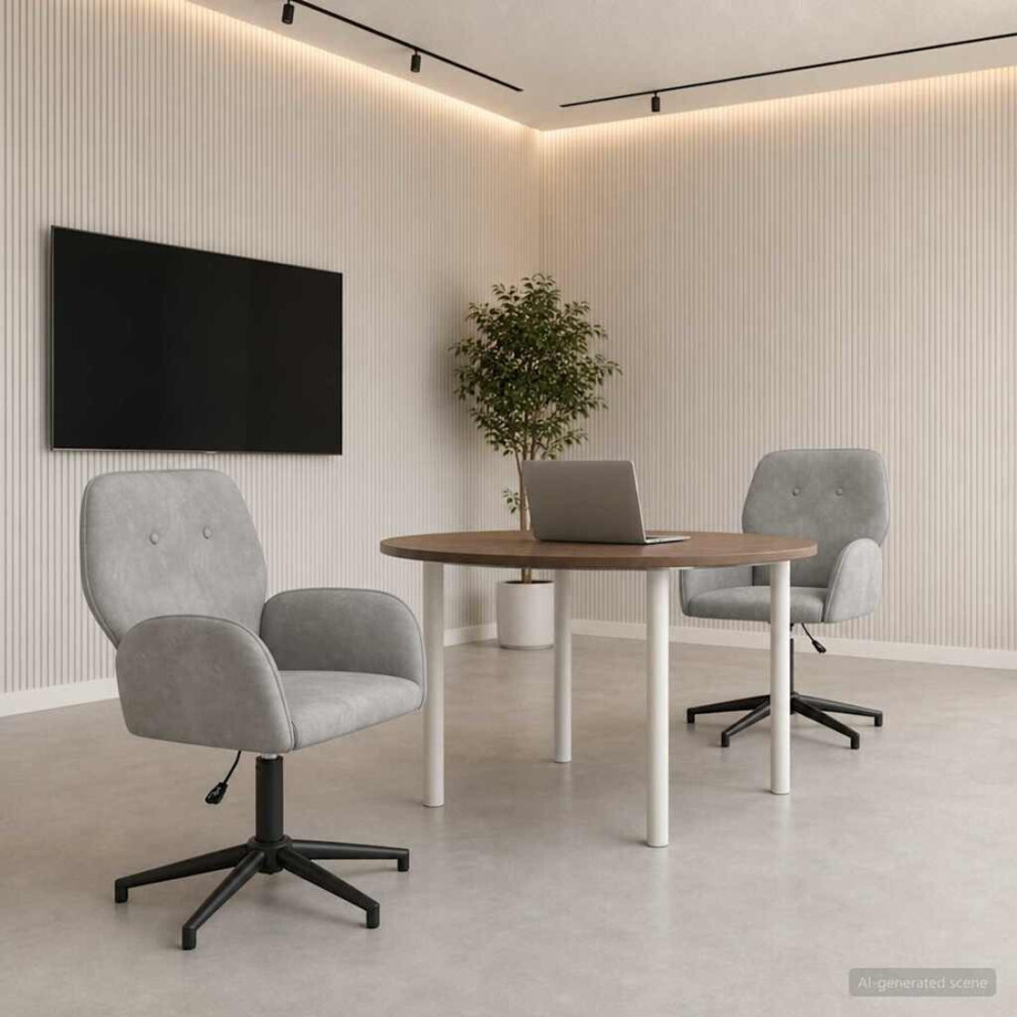 vidaXL Draaiende Bureaustoelen 2 st 54 x 55 x 90 cm Lichtgrijs fluweel vidaXL Draaiende Bureaustoelen 2 st 54 x 55 x 90 cm Lichtgrijs fluweel afbeelding 1