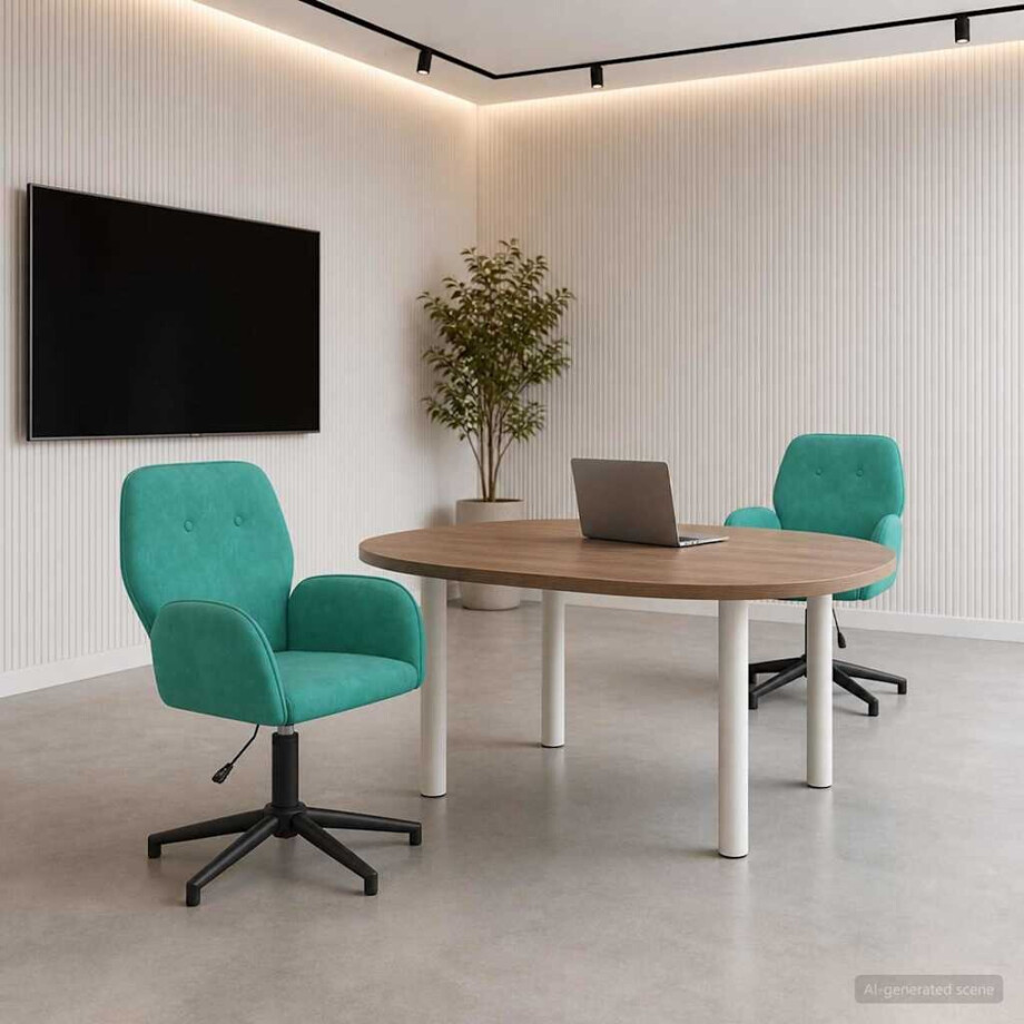 vidaXL Draaiende Bureaustoelen 2 st 54 x 55 x 90 cm Turquoise fluweel vidaXL Draaiende Bureaustoelen 2 st 54 x 55 x 90 cm Turquoise fluweel afbeelding 1