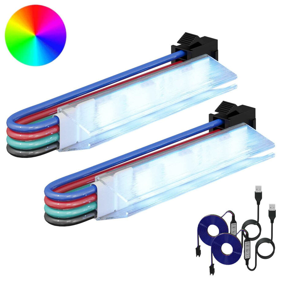 vidaXL LED-strip 2 pcs Zwart en Wit 1745 mm Koper en kunststof afbeelding 1