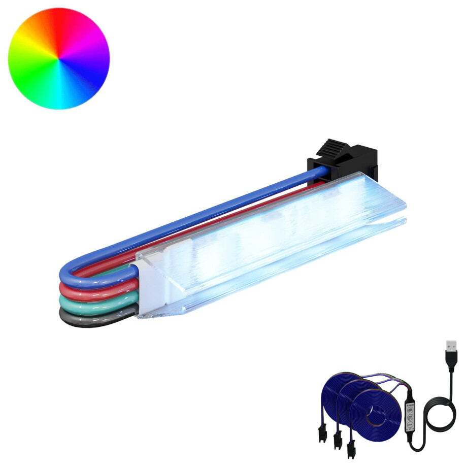 vidaXL LED-strip 2 pcs Zwart en Multikleur 1745 mm Koper en kunststof afbeelding 1