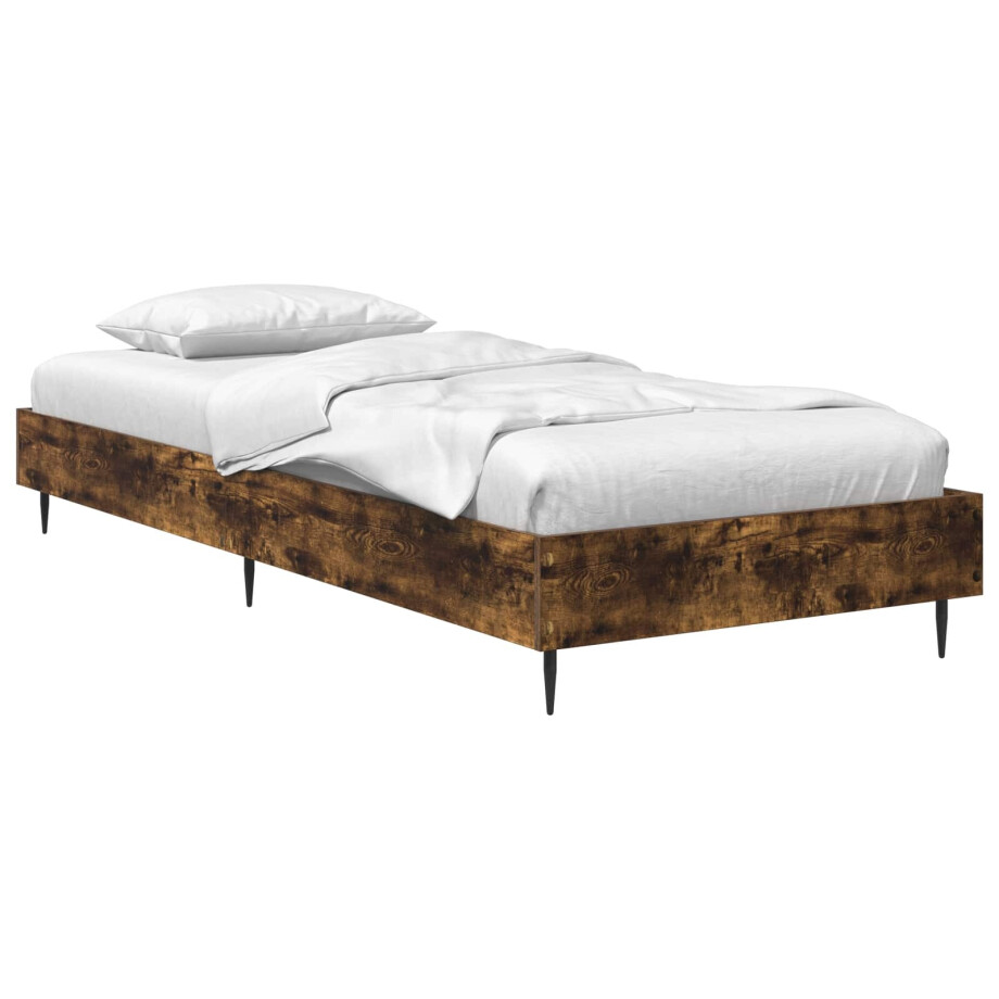 vidaXL Bedframe Gerookt eiken 80 x 200 cm Bewerkt hout vidaXL Bedframe Gerookt eiken 80 x 200 cm Bewerkt hout afbeelding 1