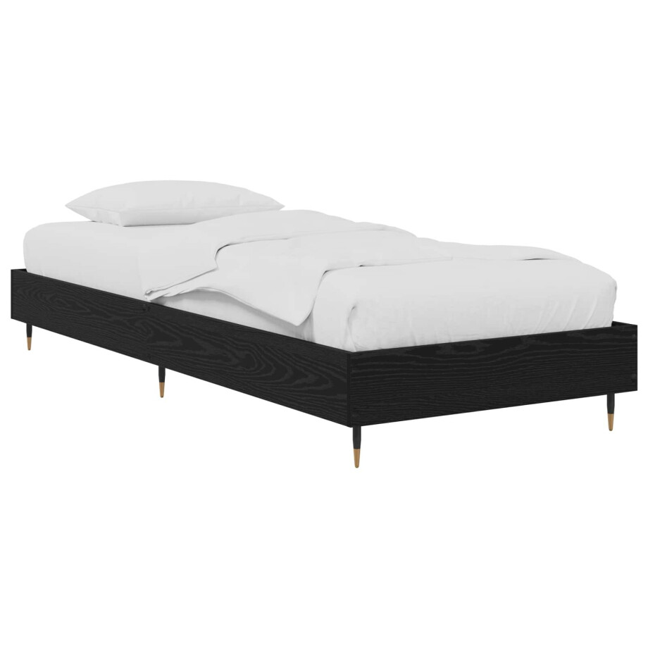 vidaXL Bedframe Zwart eiken 80 x 200 cm Bewerkt hout afbeelding 1