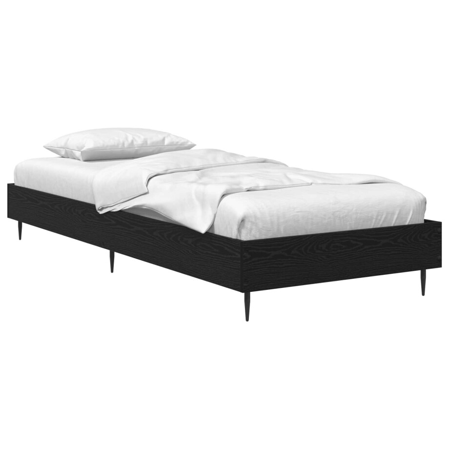 vidaXL Bedframe Zwart eiken 80 x 200 cm Bewerkt hout afbeelding 1