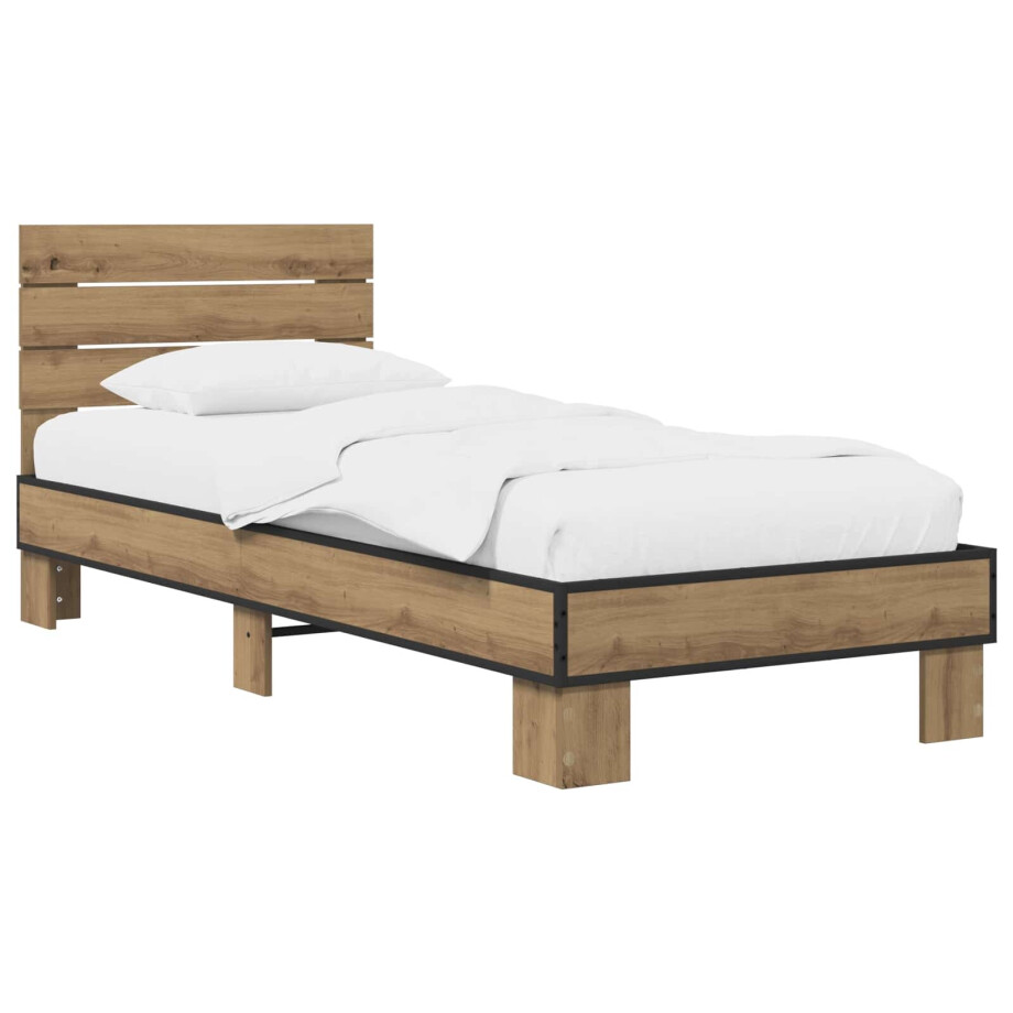 vidaXL Bedframe met Hoofdeinde Artisanaal eiken 80 x 200 cm vidaXL Bedframe met Hoofdeinde Artisanaal eiken 80 x 200 cm afbeelding 1