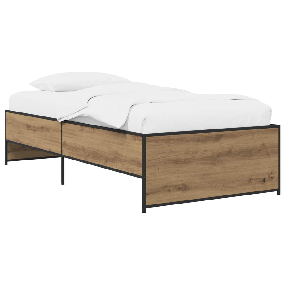 vidaXL Bedframe Artisanaal eiken 80 x 200 cm Bewerkt hout vidaXL Bedframe Artisanaal eiken 80 x 200 cm Bewerkt hout afbeelding 1