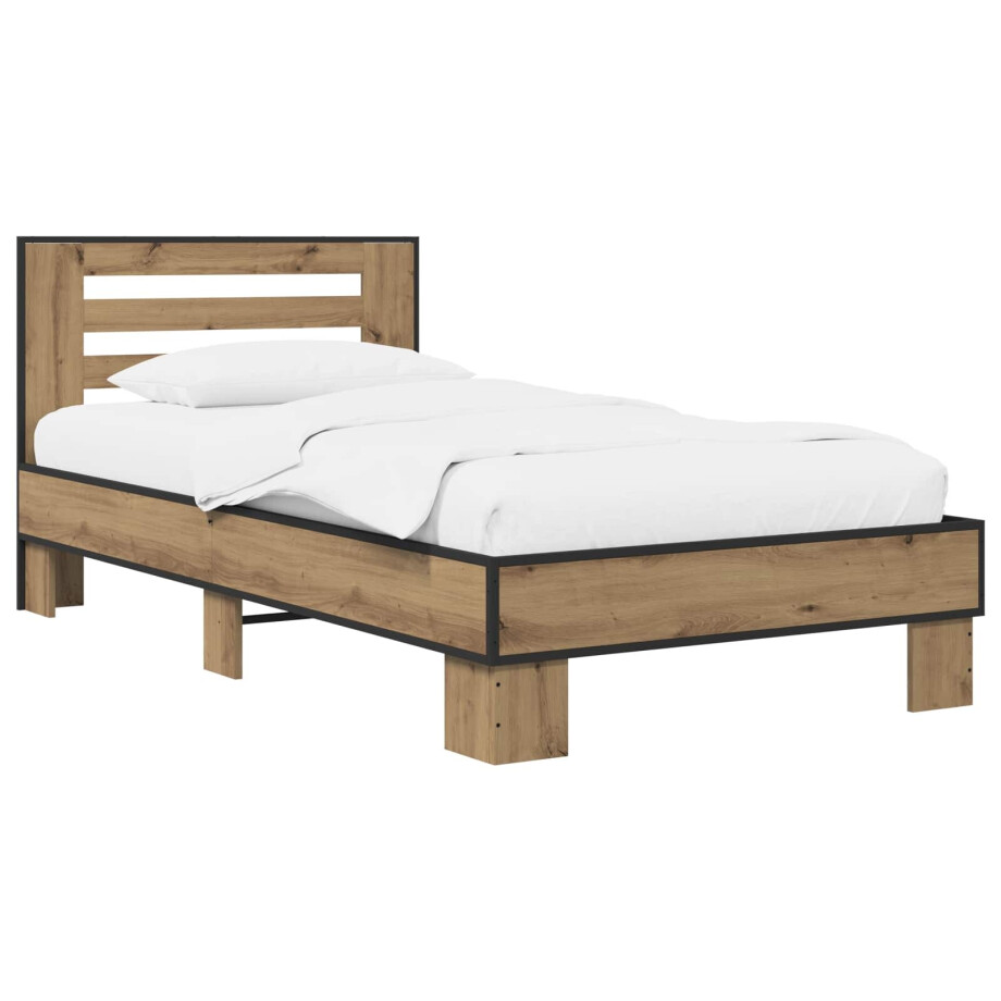 vidaXL Bedframe met Hoofdeinde Artisanaal eiken 80 x 200 cm vidaXL Bedframe met Hoofdeinde Artisanaal eiken 80 x 200 cm afbeelding 1