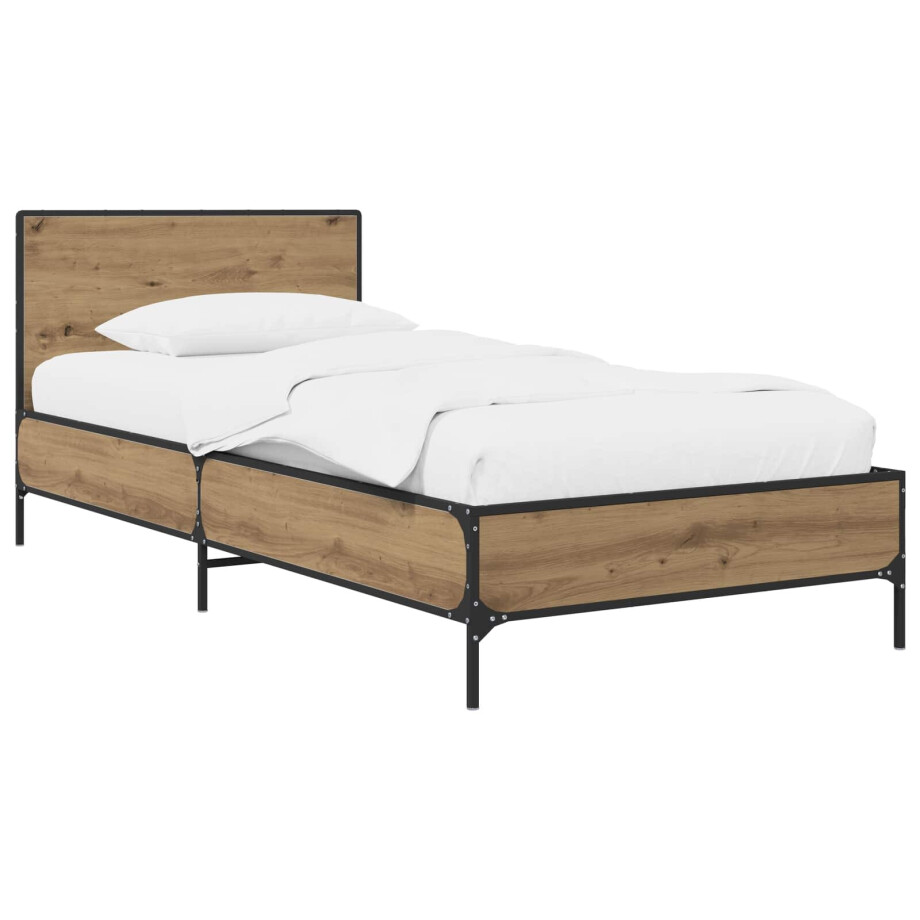 vidaXL Bedframe met Hoofdeinde Artisanaal eiken 80 x 200 cm vidaXL Bedframe met Hoofdeinde Artisanaal eiken 80 x 200 cm afbeelding 1