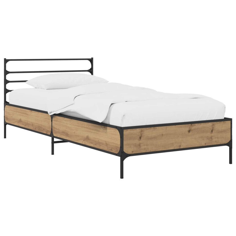 vidaXL Bedframe Artisanaal eiken 80 x 200 cm Bewerkt hout vidaXL Bedframe Artisanaal eiken 80 x 200 cm Bewerkt hout afbeelding 1