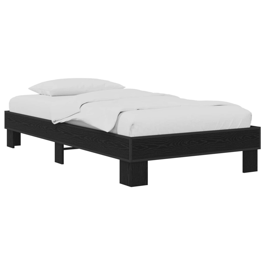 vidaXL Bedframe Zwart eiken 80 x 200 cm Bewerkt hout afbeelding 1