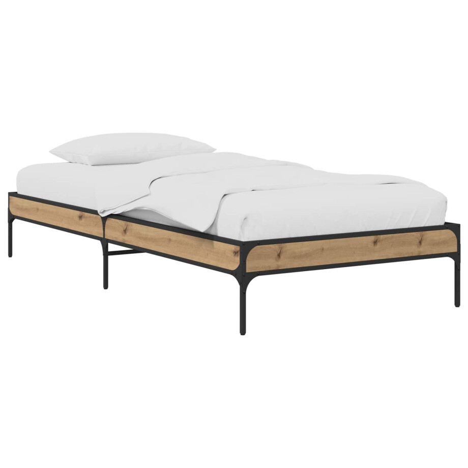 vidaXL Bedframe Artisanaal eiken 80 x 200 cm Bewerkt hout vidaXL Bedframe Artisanaal eiken 80 x 200 cm Bewerkt hout afbeelding 1