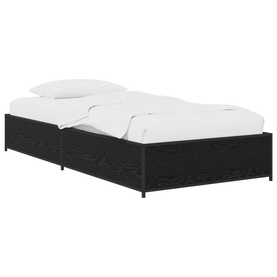 vidaXL Bedframe Zwart eiken 80 x 200 cm Bewerkt hout afbeelding 1