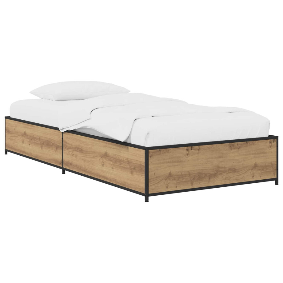 vidaXL Bedframe Artisanaal eiken 80 x 200 cm Bewerkt hout afbeelding 1