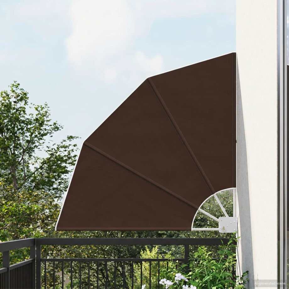 vidaXL Balkon Privacy Scherm 115 x 115 cm Polyester Bruin afbeelding 1