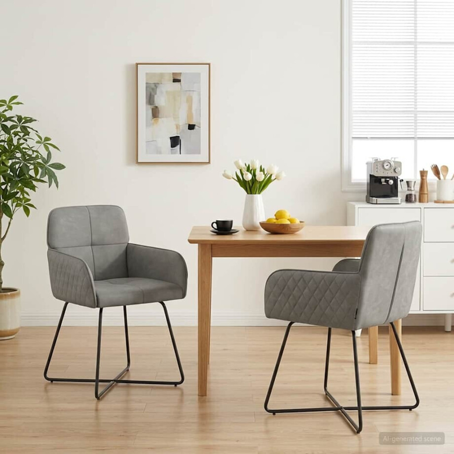 vidaXL Eettafelstoelen 2 st fluweel Lichtgrijs 59 x 56,5 x 86 cm vidaXL Eettafelstoelen 2 st fluweel Lichtgrijs 59 x 56,5 x 86 cm afbeelding 1