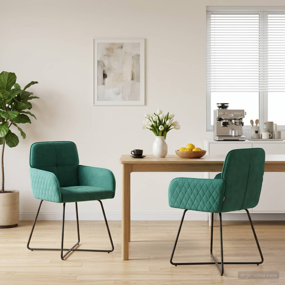 vidaXL Eettafelstoelen 2 st fluweel Turquoise 59 x 56,5 x 86 cm vidaXL Eettafelstoelen 2 st fluweel Turquoise 59 x 56,5 x 86 cm afbeelding 1