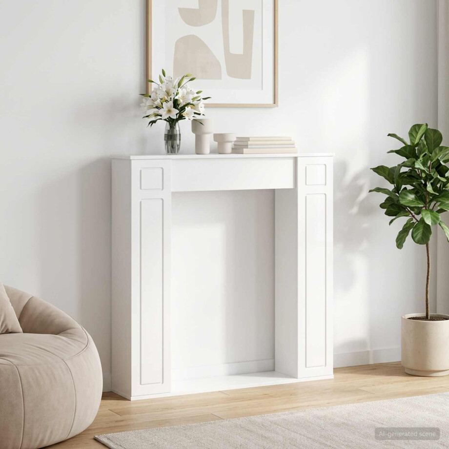 vidaXL Haardomlijsting Hoogglans Wit 100 x 20 x 100 cm Bewerkt hout vidaXL Haardomlijsting Hoogglans Wit 100 x 20 x 100 cm Bewerkt hout afbeelding 1
