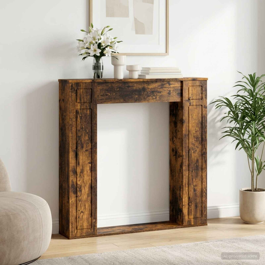 vidaXL Haardomlijsting Gerookt eiken 100 x 20 x 100 cm Bewerkt hout vidaXL Haardomlijsting Gerookt eiken 100 x 20 x 100 cm Bewerkt hout afbeelding 1
