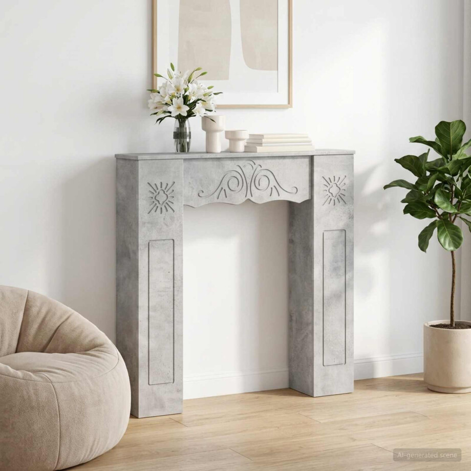 vidaXL Haardomlijsting Betongrijs 102 x 20 x 102 cm Bewerkt hout vidaXL Haardomlijsting Betongrijs 102 x 20 x 102 cm Bewerkt hout afbeelding 1