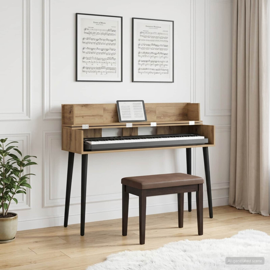 vidaXL studiobureau Artisanaal eiken 130 x 40 x 19,5 cm Bewerkt hout afbeelding 1