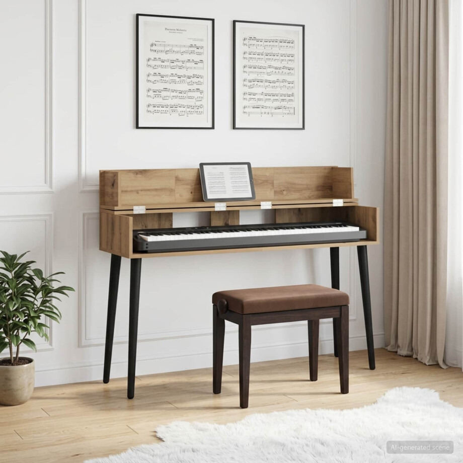 vidaXL studiobureau Artisanaal eiken 110 x 40 x 19,5 cm Bewerkt hout afbeelding 1
