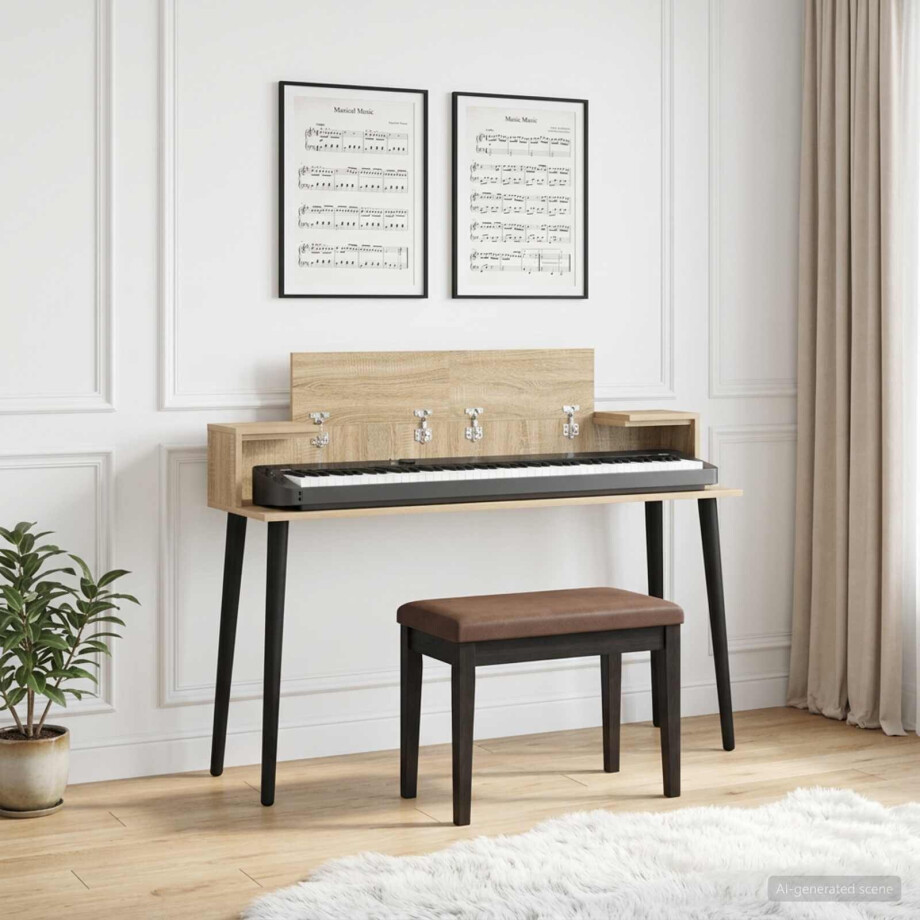 vidaXL studiobureau Sonoma Eiken 152 x 36 x 19,5 cm Bewerkt hout afbeelding 1