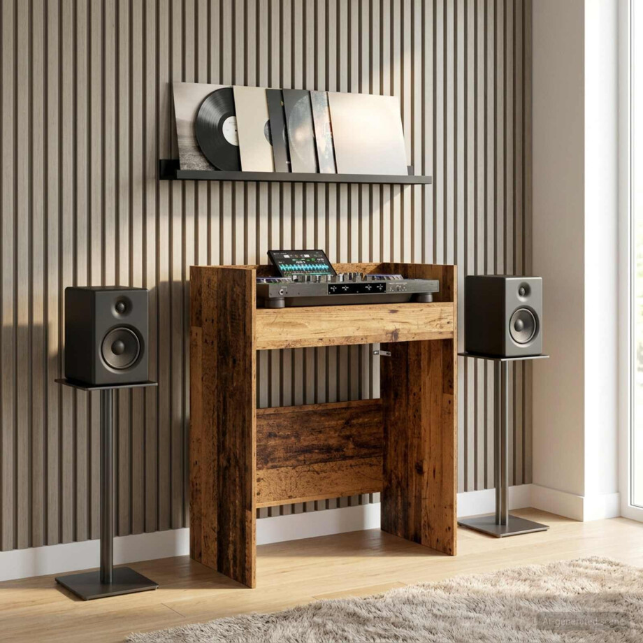 vidaXL DJ Tafel Oud hout 102 x 45 x 102 cm Bewerkt hout vidaXL DJ Tafel Oud hout 102 x 45 x 102 cm Bewerkt hout afbeelding 1