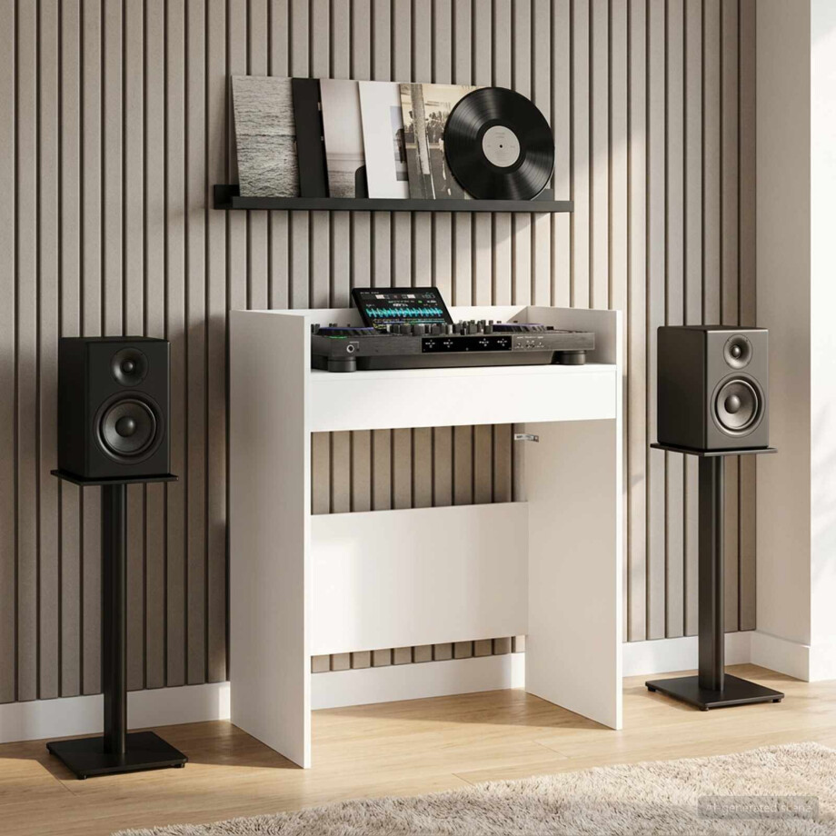 vidaXL DJ Tafel Wit 82 x 45 x 102 cm Bewerkt hout afbeelding 1