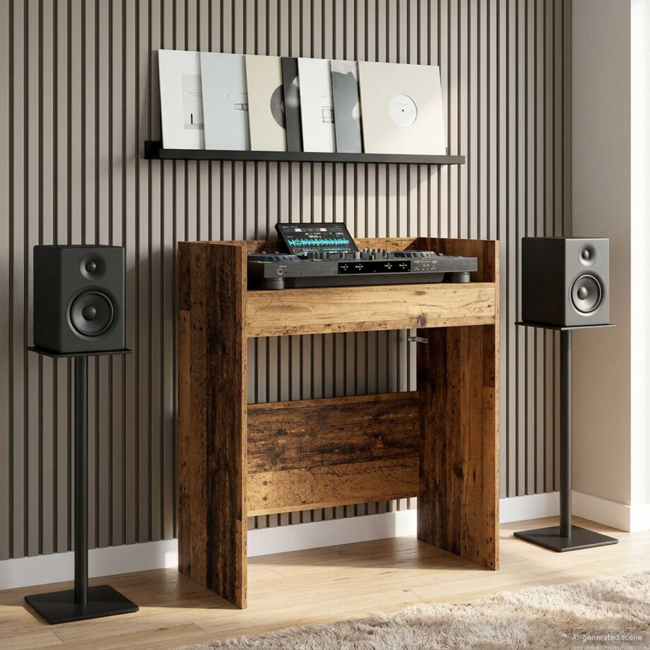 vidaXL DJ Tafel Oud hout 82 x 45 x 102 cm Bewerkt hout vidaXL DJ Tafel Oud hout 82 x 45 x 102 cm Bewerkt hout afbeelding 1