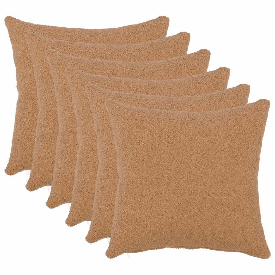 vidaXL Kussensloop 6 pcs HEERLEN Beige 30 x 30 cm Bouclé vidaXL Kussensloop 6 pcs HEERLEN Beige 30 x 30 cm Bouclé afbeelding 1