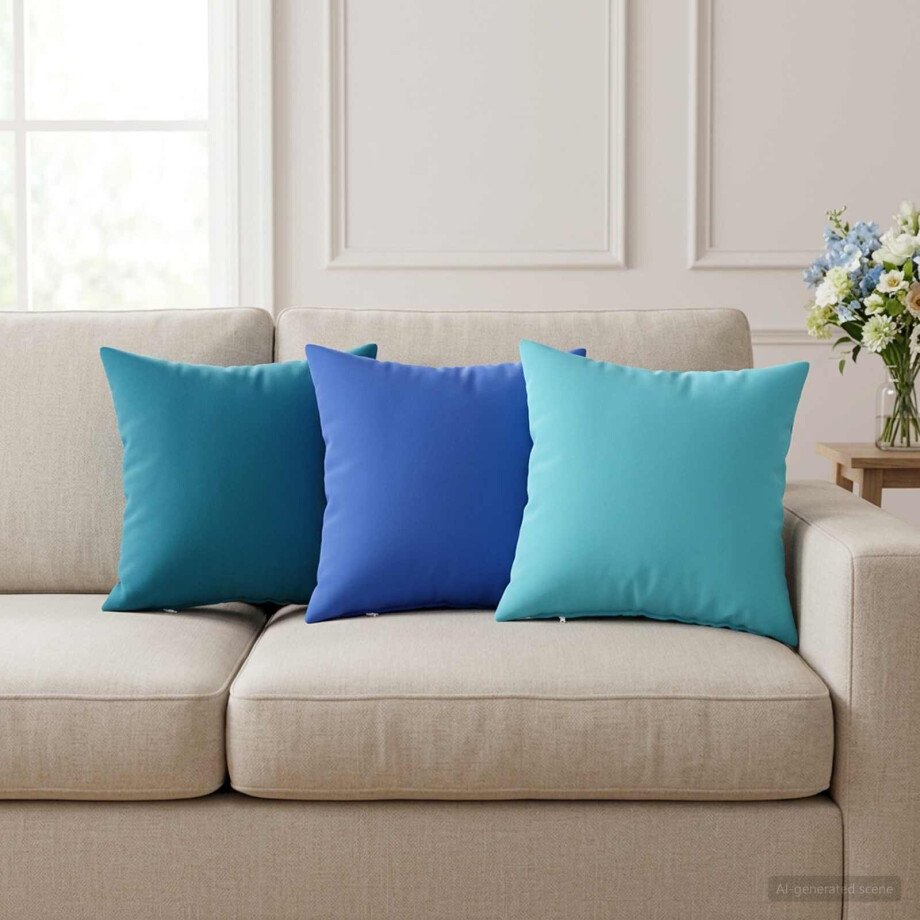vidaXL Kussensloop 6 pcs HEERLEN Turquoise 35 x 35 cm Polyester afbeelding 1