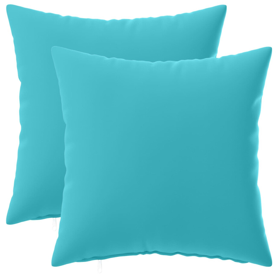 vidaXL Kussensloop 2 pcs HEERLEN Turquoise 30 x 30 cm Polyester afbeelding 1