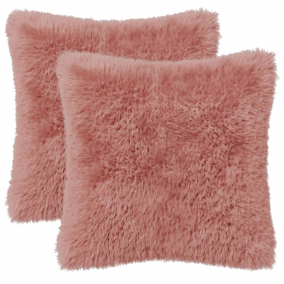 vidaXL Kussensloop 2 pcs HEERLEN Roze 30 x 30 cm PV Fleece vidaXL Kussensloop 2 pcs HEERLEN Roze 30 x 30 cm PV Fleece afbeelding 1