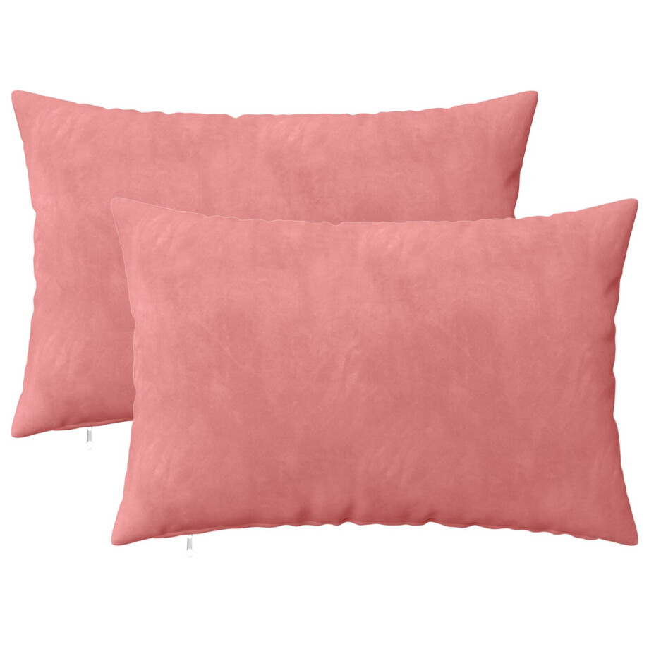 vidaXL Kussensloop 2 pcs HEERLEN Roze 30 x 50 cm Fluweel vidaXL Kussensloop 2 pcs HEERLEN Roze 30 x 50 cm Fluweel afbeelding 1