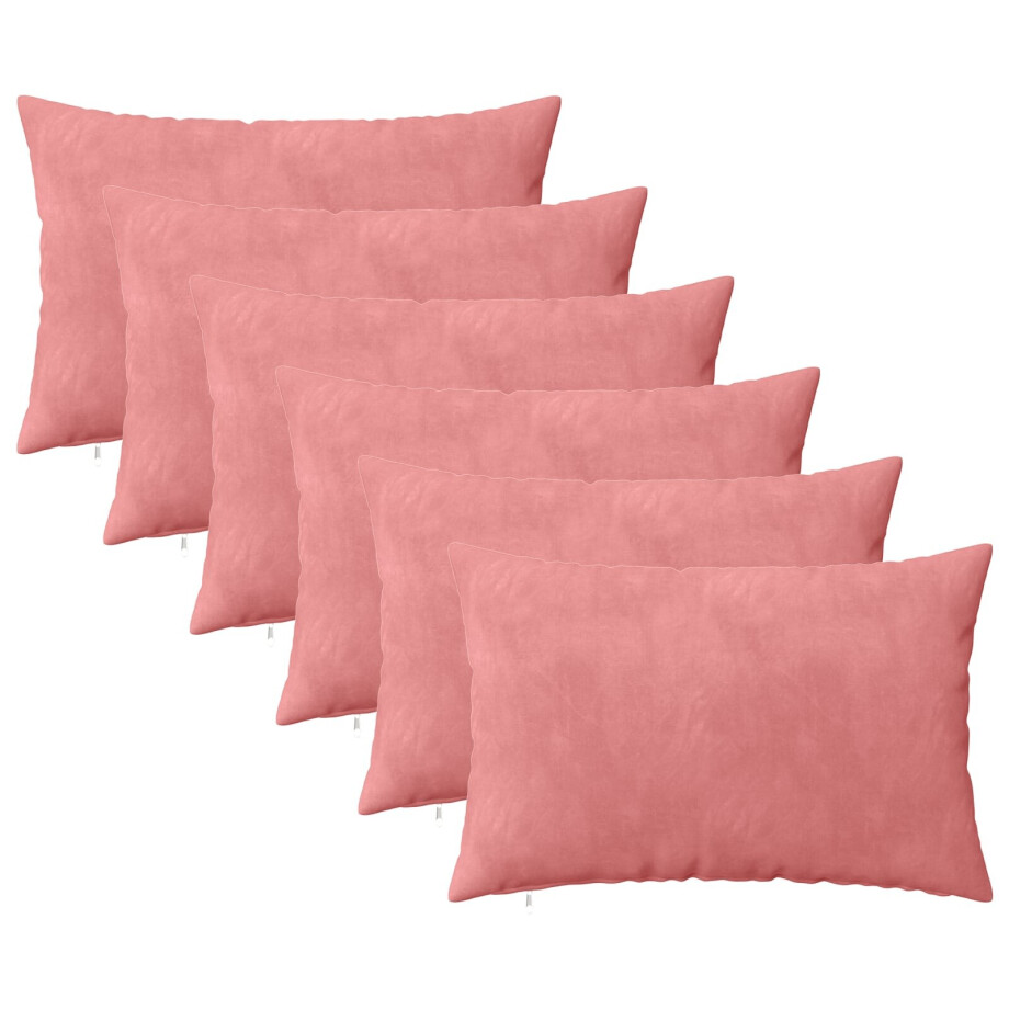 vidaXL Kussensloop 6 pcs HEERLEN Roze 30 x 50 cm Fluweel vidaXL Kussensloop 6 pcs HEERLEN Roze 30 x 50 cm Fluweel afbeelding 1