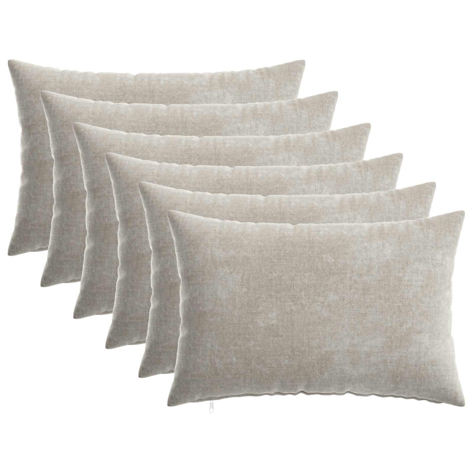 vidaXL Kussensloop 6 pcs HEERLEN Lichtgrijs 30 x 50 cm Chenille Stof vidaXL Kussensloop 6 pcs HEERLEN Lichtgrijs 30 x 50 cm Chenille Stof afbeelding 1