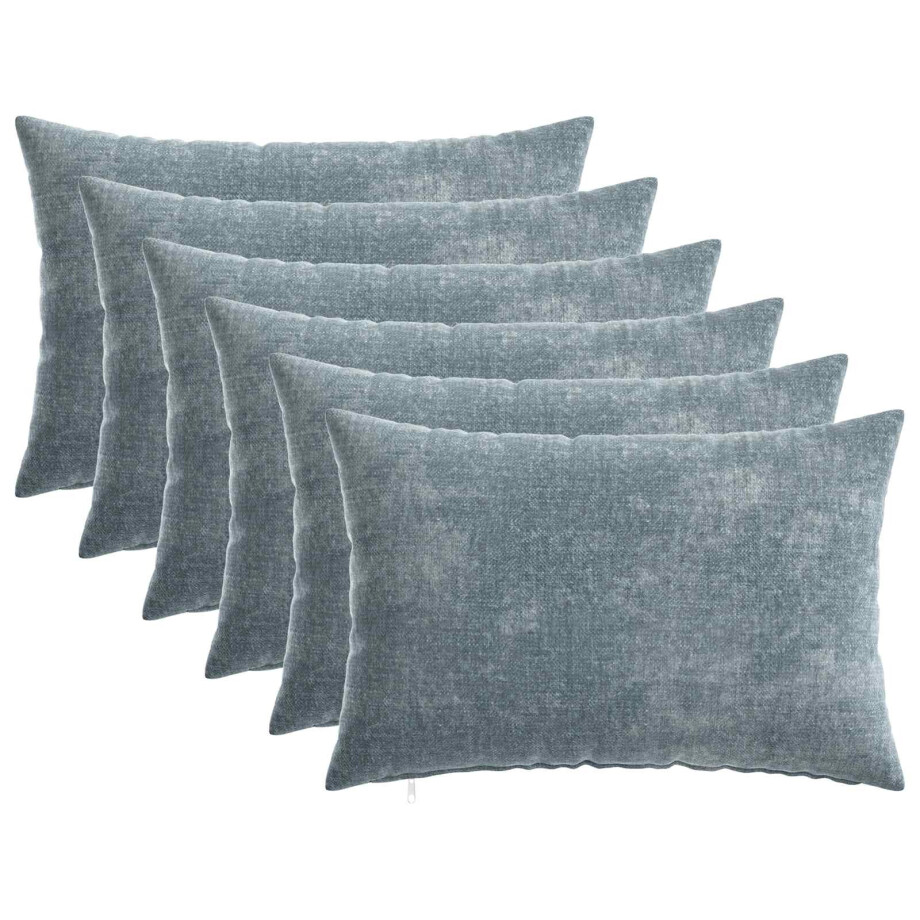 vidaXL Kussensloop 6 pcs HEERLEN Lichtblauw 30 x 50 cm Chenille Stof vidaXL Kussensloop 6 pcs HEERLEN Lichtblauw 30 x 50 cm Chenille Stof afbeelding 1