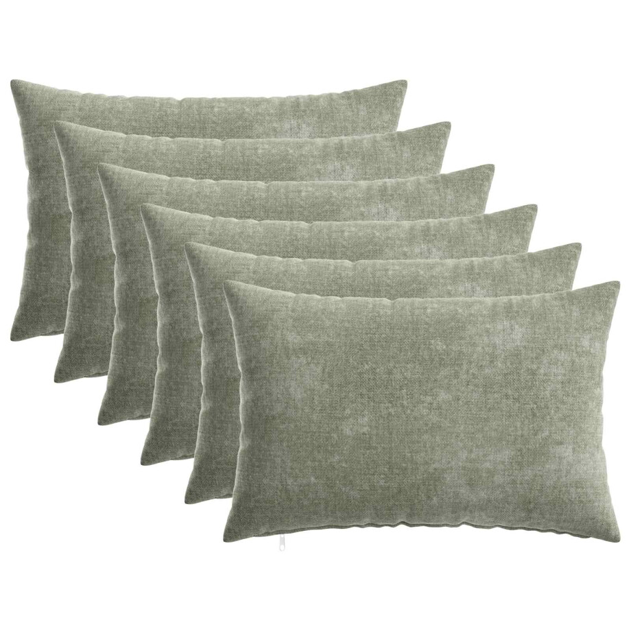 vidaXL Kussensloop 6 pcs HEERLEN Groen 30 x 50 cm Chenille Stof vidaXL Kussensloop 6 pcs HEERLEN Groen 30 x 50 cm Chenille Stof afbeelding 1