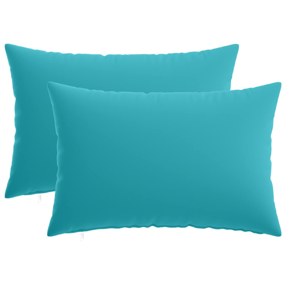 vidaXL Kussensloop 2 pcs HEERLEN Turquoise 30 x 50 cm Polyester afbeelding 1