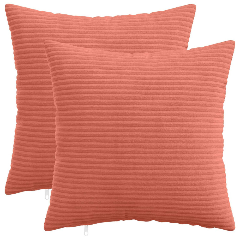 vidaXL Kussensloop 2 pcs HEERLEN Rood-oranje 35 x 35 cm corduroy vidaXL Kussensloop 2 pcs HEERLEN Rood-oranje 35 x 35 cm corduroy afbeelding 1