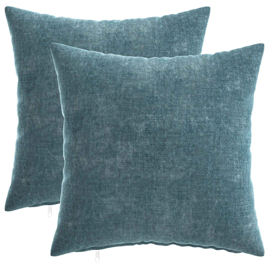 vidaXL Kussensloop 2 pcs HEERLEN Blauw 35 x 35 cm Chenille Stof vidaXL Kussensloop 2 pcs HEERLEN Blauw 35 x 35 cm Chenille Stof afbeelding 1
