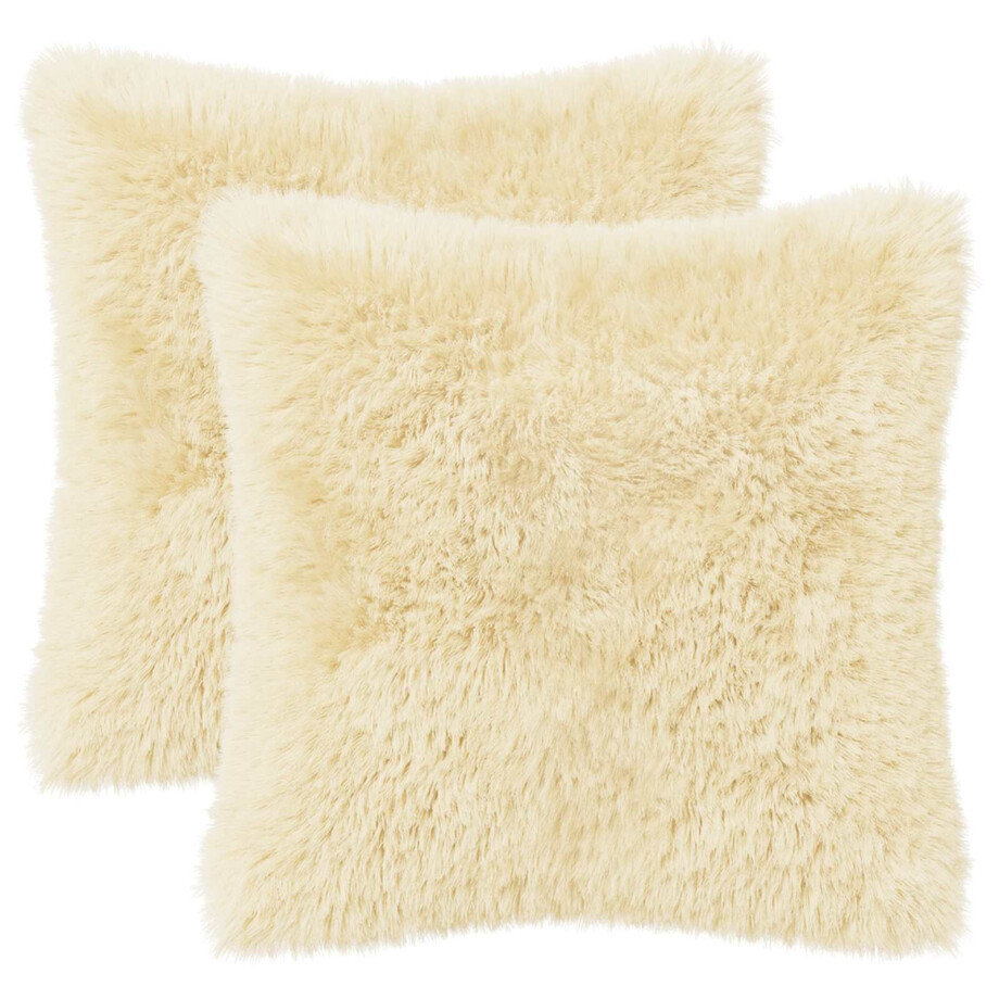 vidaXL Kussensloop 2 pcs HEERLEN Crèmekleurig 35 x 35 cm PV Fleece vidaXL Kussensloop 2 pcs HEERLEN Crèmekleurig 35 x 35 cm PV Fleece afbeelding 1