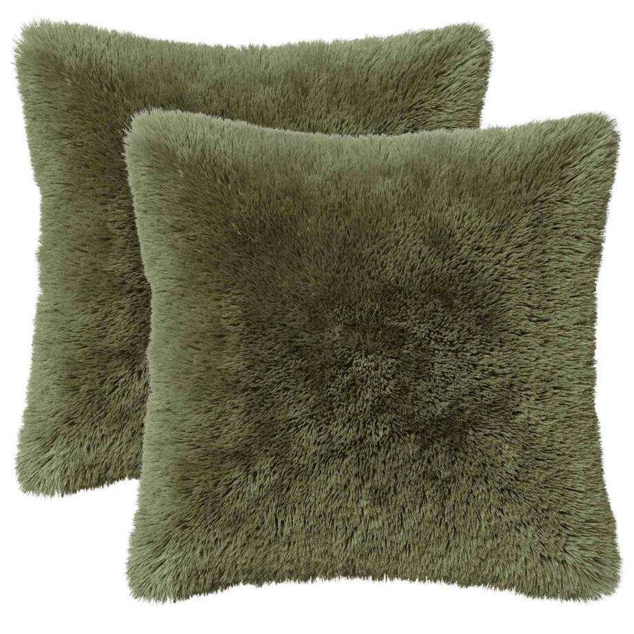 vidaXL Kussensloop 2 pcs HEERLEN Groen 35 x 35 cm PV Fleece vidaXL Kussensloop 2 pcs HEERLEN Groen 35 x 35 cm PV Fleece afbeelding 1