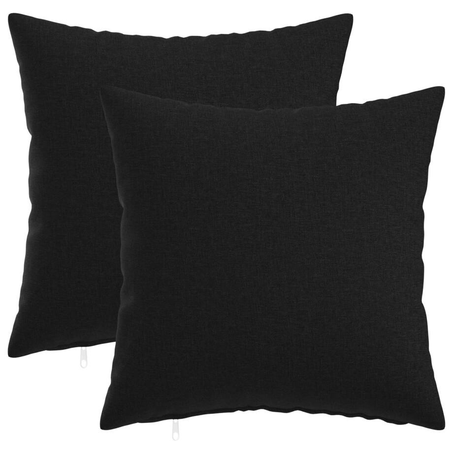 vidaXL Kussensloop 2 pcs HEERLEN Zwart 40 x 40 cm vidaXL Kussensloop 2 pcs HEERLEN Zwart 40 x 40 cm afbeelding 1