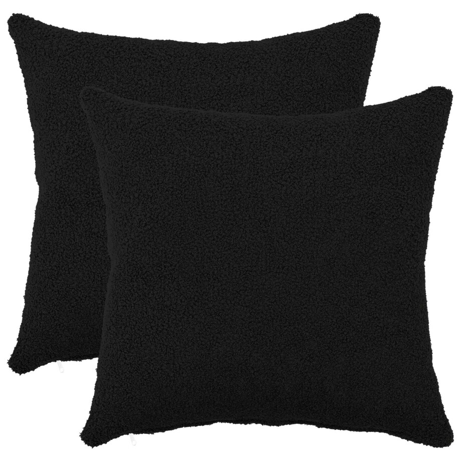 vidaXL Kussensloop 2 pcs HEERLEN Zwart 40 x 40 cm Bouclé vidaXL Kussensloop 2 pcs HEERLEN Zwart 40 x 40 cm Bouclé afbeelding 1