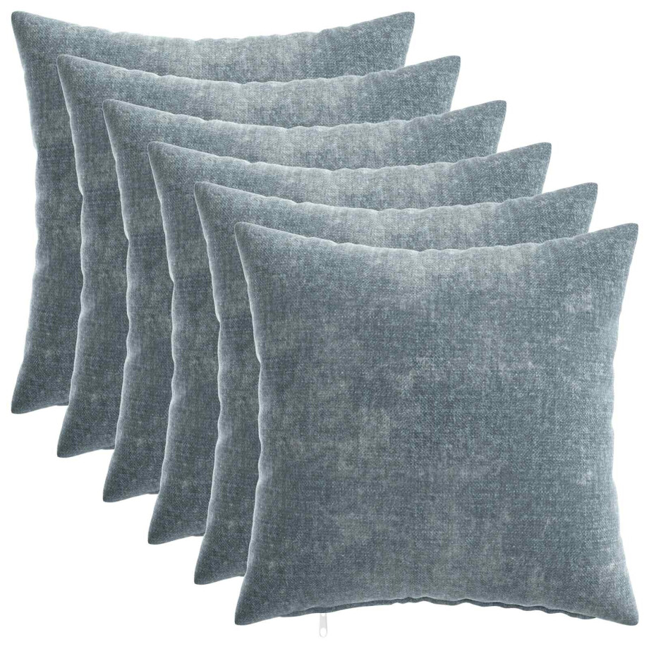 vidaXL Kussensloop 6 pcs HEERLEN Lichtblauw 40 x 40 cm Chenille Stof vidaXL Kussensloop 6 pcs HEERLEN Lichtblauw 40 x 40 cm Chenille Stof afbeelding 1