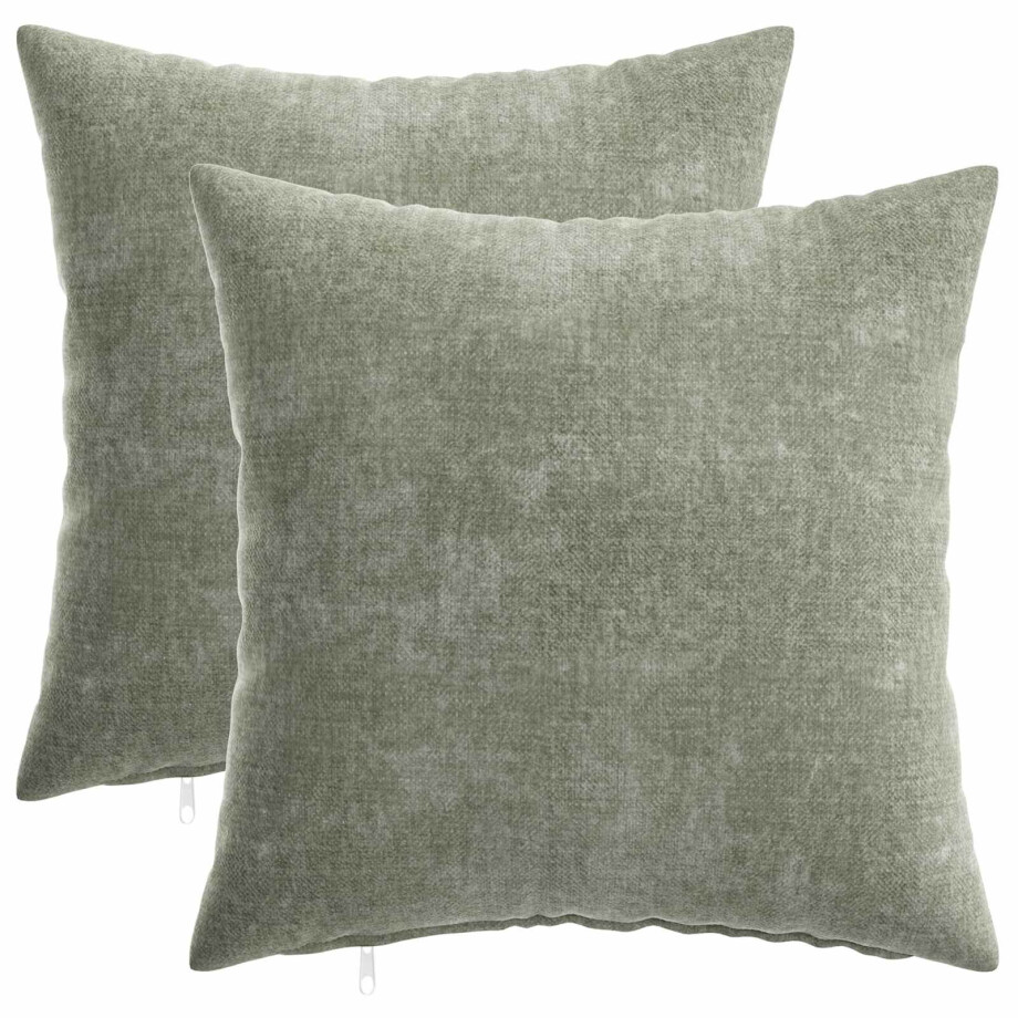 vidaXL Kussensloop 2 pcs HEERLEN Groen 40 x 40 cm Chenille Stof vidaXL Kussensloop 2 pcs HEERLEN Groen 40 x 40 cm Chenille Stof afbeelding 1